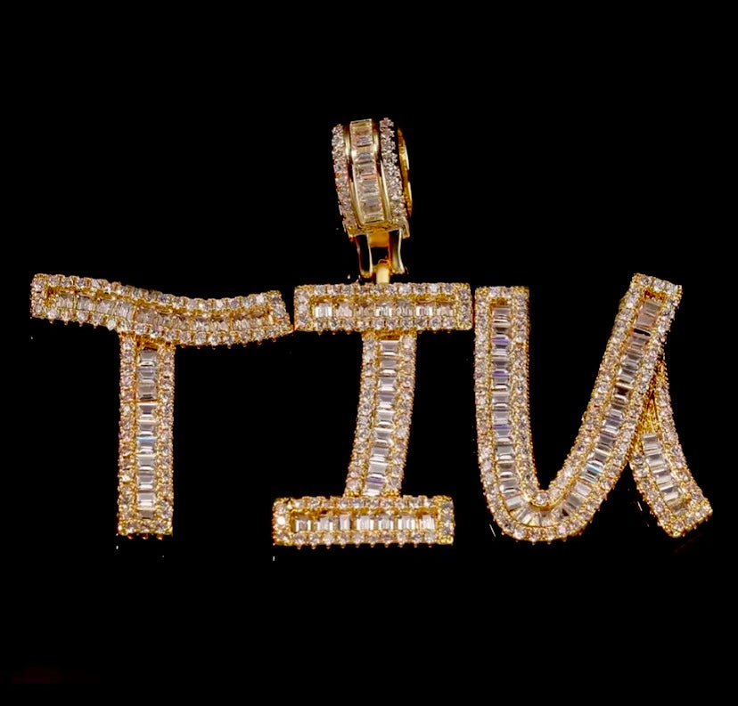 Icy Luxe Baguette Personalized Pendant