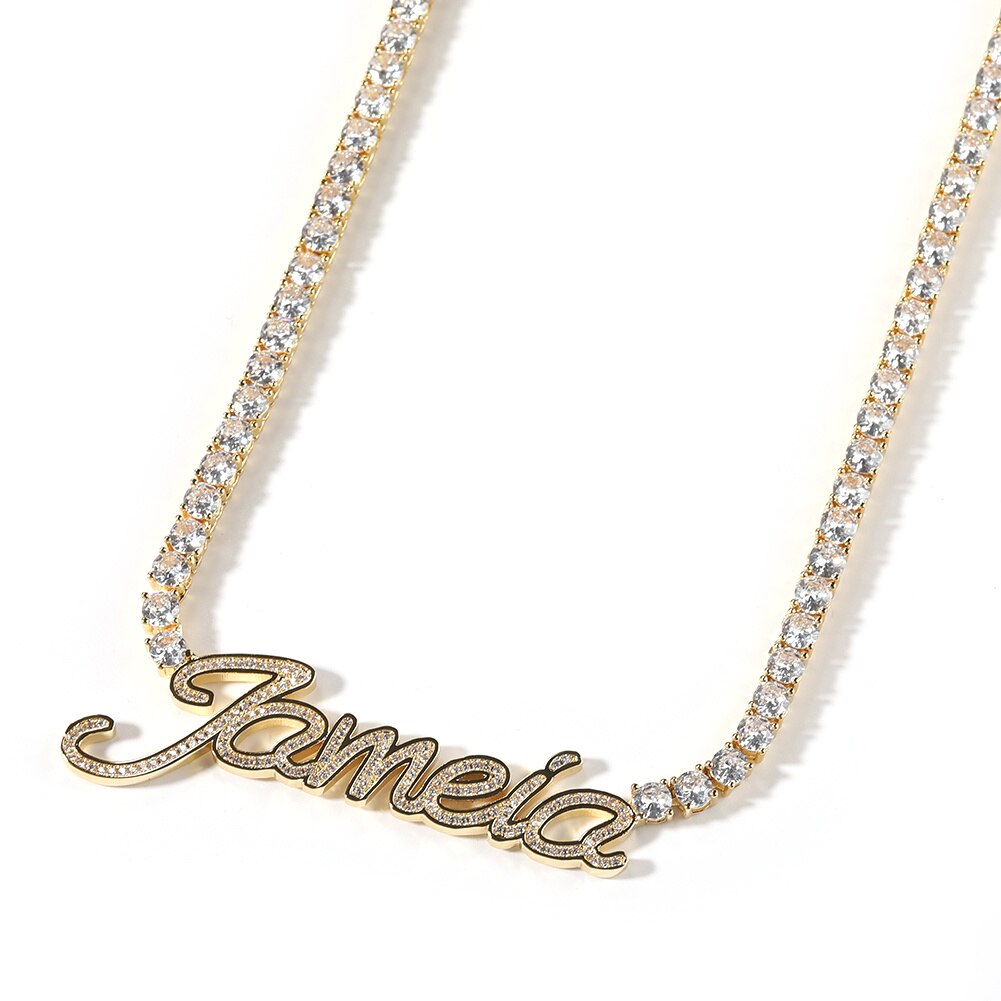 Icy Cursive Personalized Necklace Deluxe