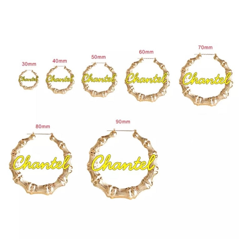 Bamboo Personalized Name Earrings
