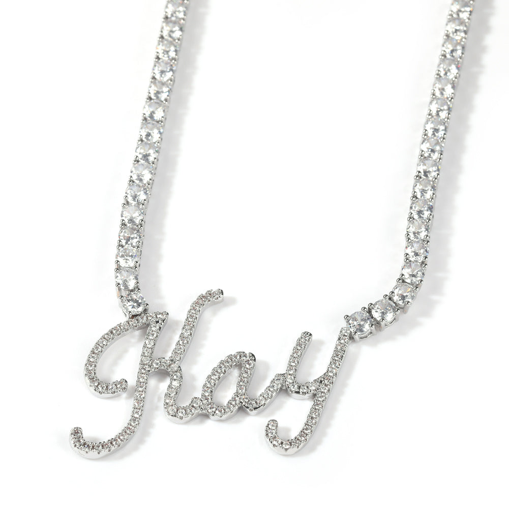 Icy Cursive Personalized Necklace