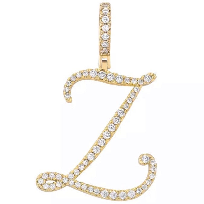 Icy Script Initial Pendant Only