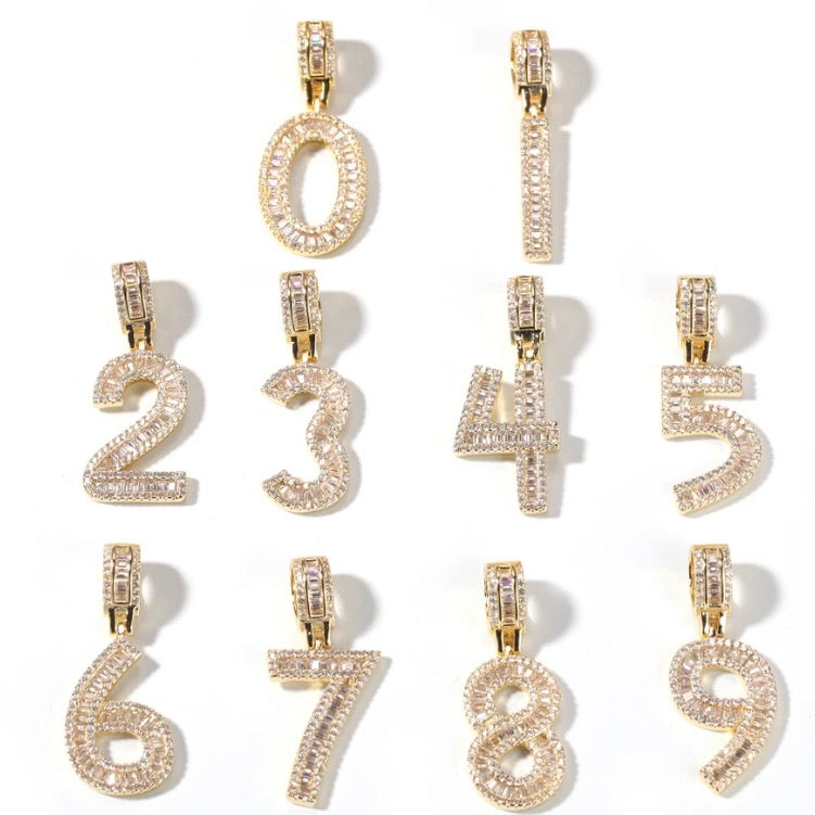 Icy Baguette Initial Pendant Only