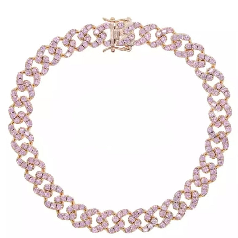 9mm Crystal Cuban Link Anklet