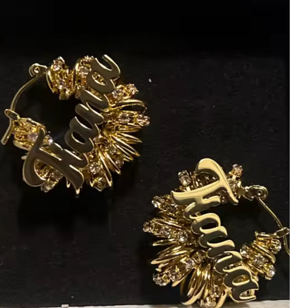 Diana | Custom Name Hoops￼