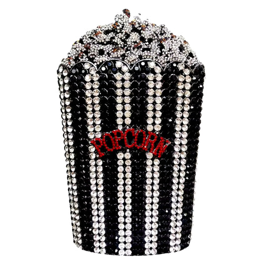 Black sparkling popcorn clutch