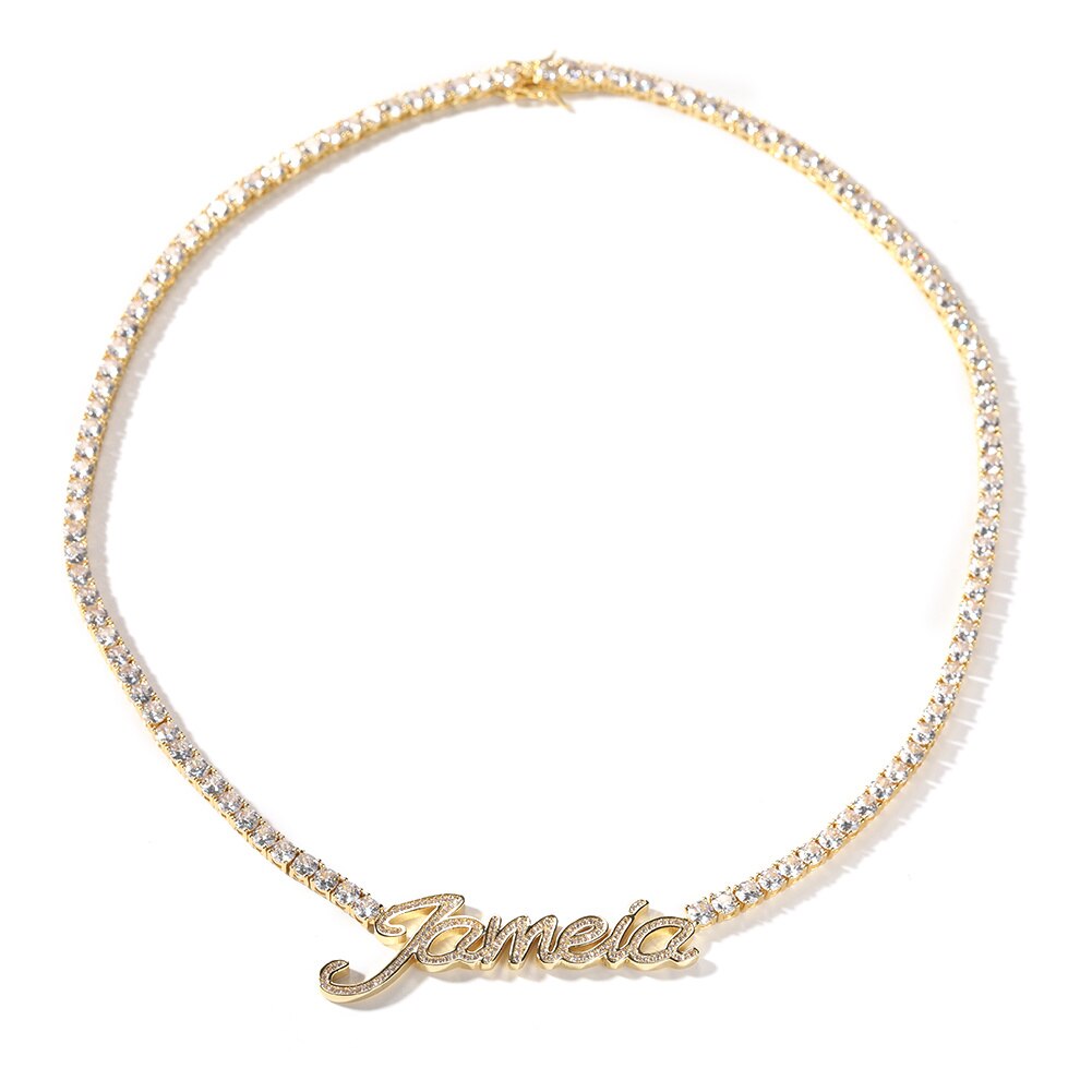 Icy Cursive Personalized Necklace Deluxe