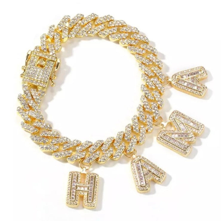 Miami Cuban Baguette Charm Anklet