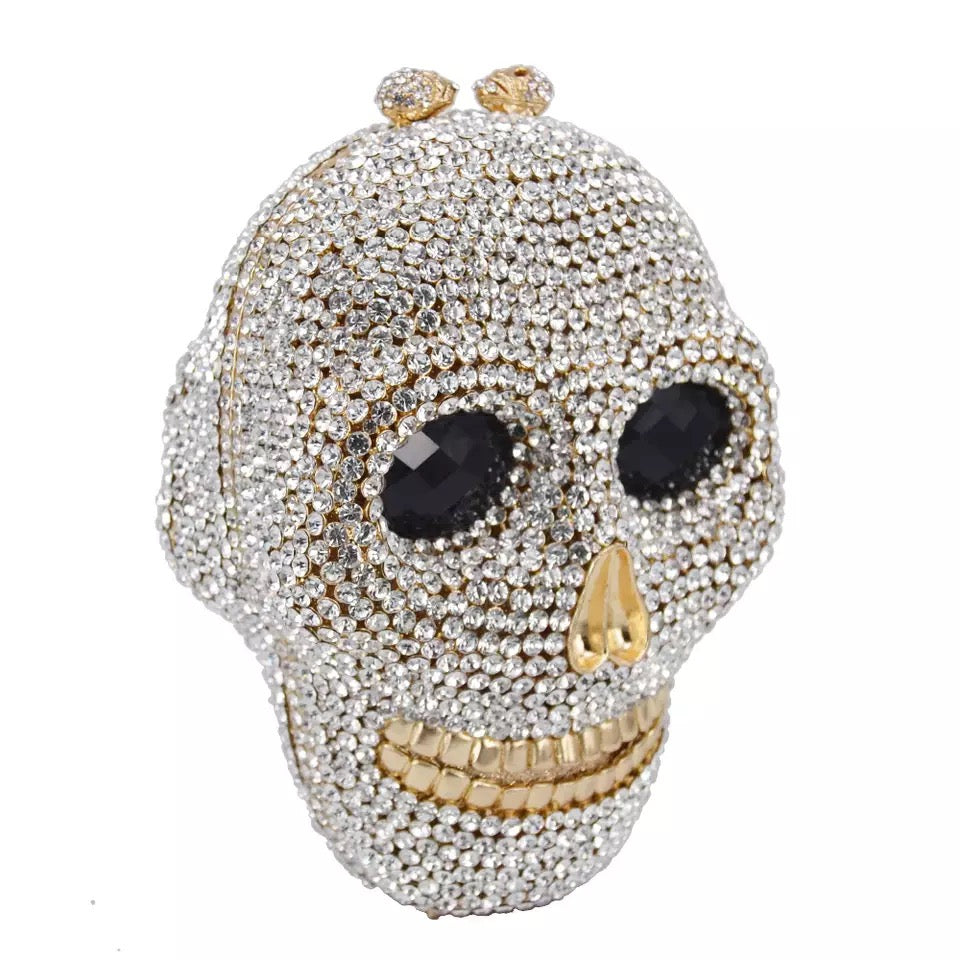 Glitz Skull Clutch Bag