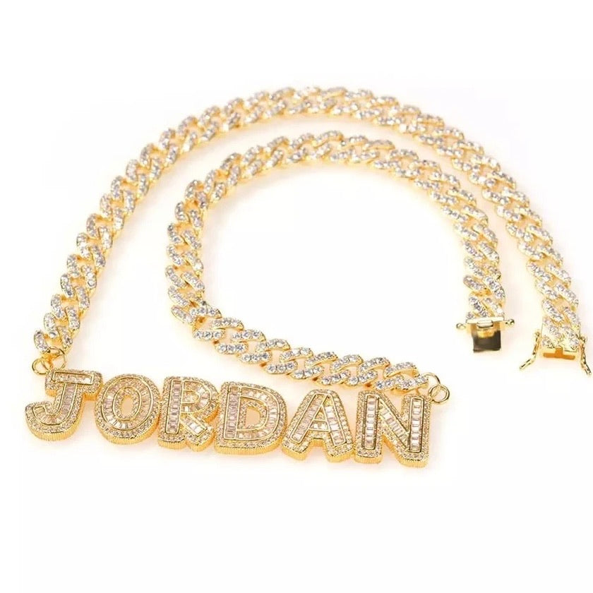 Cuban Baguette Personalized Necklace