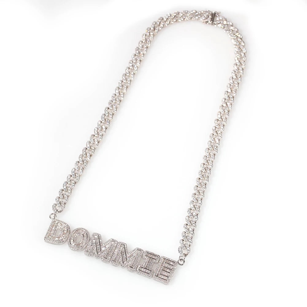 Cuban Baguette Personalized Necklace