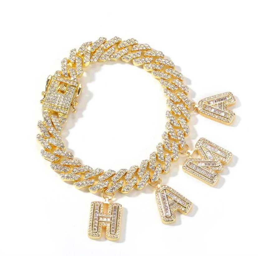 Miami Cuban Baguette Charm Bracelet