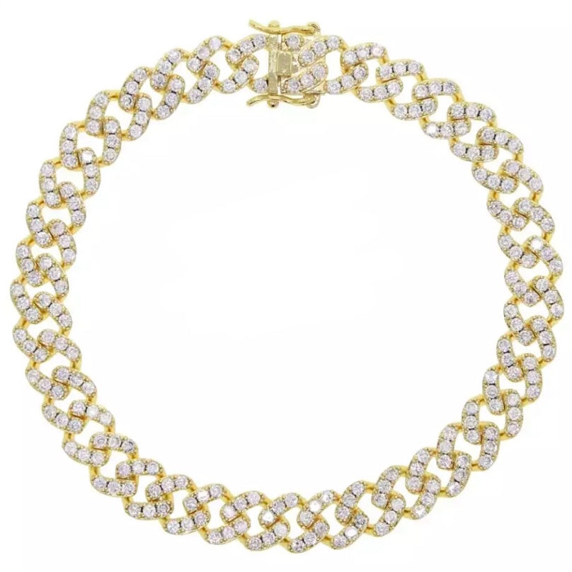 9mm Crystal Cuban Link Anklet