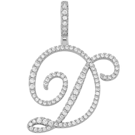 Icy Script Initial Pendant Only