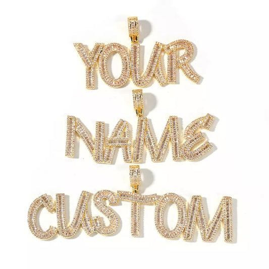 Icy Luxe Baguette Personalized Pendant